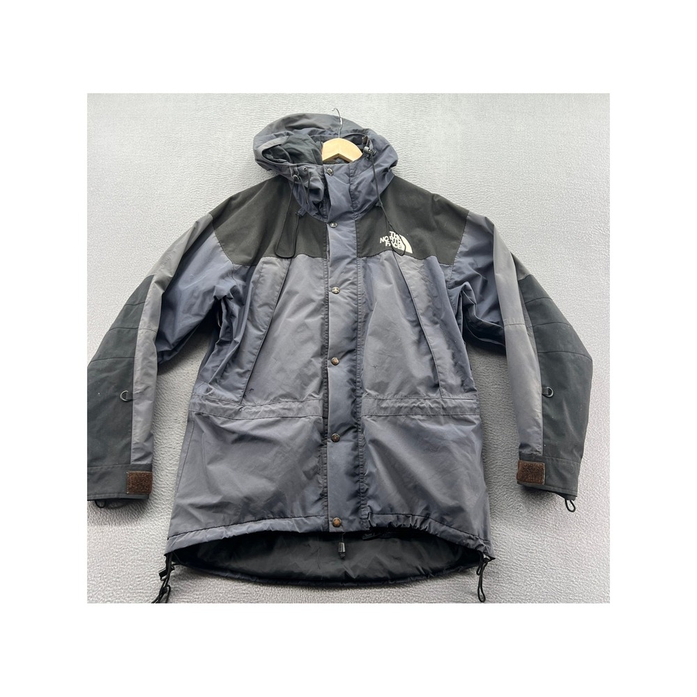 The North Face Jacket Mens M Grey Black Gore-Tex Mountain Light Coat Hooded